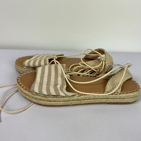 Old Navy Women's Size 8 Lace Up Espadrille Boho Summer Beach Sandals Beige NWT - Picture 5 of 13